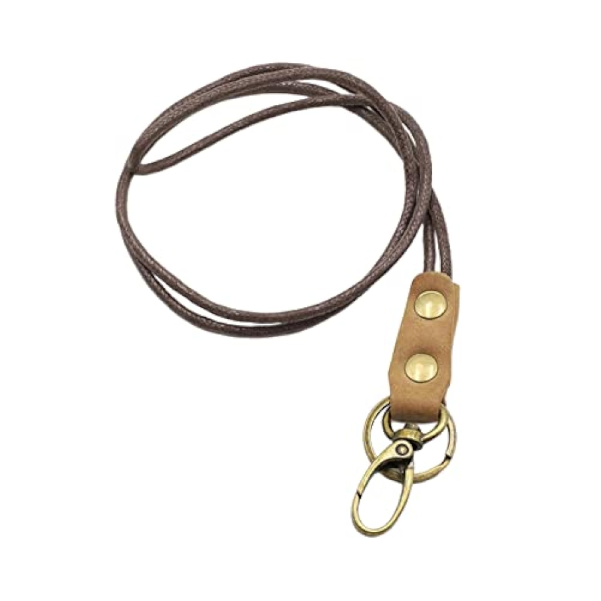 Men's Strong Metal Clip Leather Lanyard Strap for Keys